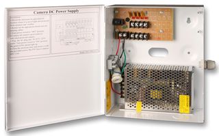 HAY-PSU1612-20A - 12V, 20A, Metal Boxed Wall Mount CCTV Power Supply, 16 Way