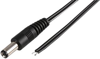PPW00017 - DC Plug to Bare Ends Power Lead, 2.1mm Plug, 2m