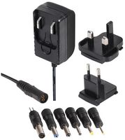 PEL00405 - 12V, 1A, 12W, International Plug In Power Supply, Universal with 6x Tips