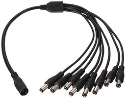 TP-SPLIT-8 - DC Splitter Cable, 2.1mm, 8 Way, 240mm, Black