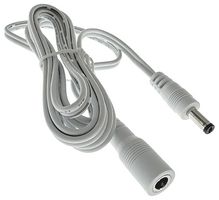 TGR-01903-W - DC Power Supply Extension Lead, 2.1mm Male to Female, 1 Way, 1.5m, White