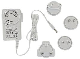 TP1001-W - International Interchangeable Plug In Power Supply, 12V DC, 3A, 36W, 2.1mm Plug, White