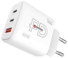 SKCH001065WPDEUCN - GaN USB PD Euro Fast Charger, 65W, 3 Port, 1x USB A, 2x USB C