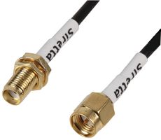 ASMA020X174S11 - 200mm SMA Plug To SMA Bulkhead Socket Lead, RG174 Cable
