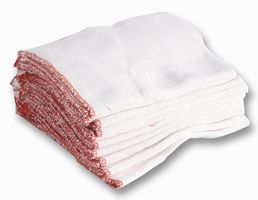 14CB/RE - White Cotton Dishcloths, 10 Pack
