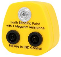 070-0012 - ESD Earth Triple Bonding Plug, 2x Banana Sockets & 1x Stud