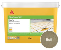 SKCM621TUBBUF15 - SikaCeram-621 FlowFix Patio Grout Porcelain Jointing Compound, Buff 15kg