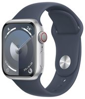 MR913QA/A - Apple Watch Series 9 GPS 41mm Silver Aluminium Case with Storm Blue Sport Strap
