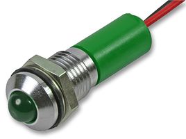 Q8P3CXXG24E - LED Indicator 8mm Proud Green 24V