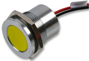 Q22F5CXXY24E - LED Indicator 22mm Flush Yellow 24V