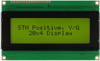 WH2004A-NYG-JT - LCD Display Module, 20x4, Yellow / Green,  STN, Positive, Reflective