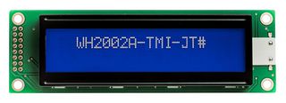 WH2002A-TMI-JT - LCD Display Module, 20x2, Blue / White, STN, Negative, Transmissive