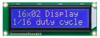 WH1602L-TMI-JT - LCD Display Module, 16x2, Blue / White, STN, Negative, Transmissive