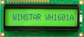 WH1601A-YYH-JTK - LCD Display Module, 16x1, Yellow / Green, STN, Positive, Transflective