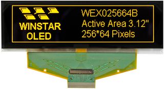 WEX025664BLPP3N00000 - OLED Graphic Display Module, 256x64, Yellow, Passive Matrix
