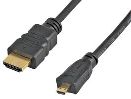 PSG91701 - High Speed 4K UHD HDMI Lead, Male to Micro D Male, 1m Black