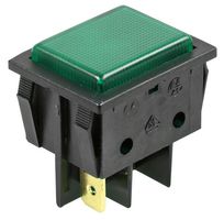 B71121E000000 - 240V AC Green Neon Indicator Light, 6.3mm Faston Connectors