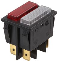B61121GL0000 - 240V Twin Neon Indicator, Red and Clear, 6.3mm Faston Connectors