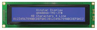 WH4004A1-TMI-JT# - LCD Display Module, 40x4, Blue, 5V, Transmissive, STN Negative