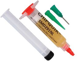 SMD291NL - No-Clean Tack Flux Syringe with Plunger & Tip, For Lead-Free Applications, 5cc