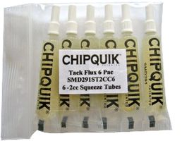 SMD291ST2CC6 - No-Clean Tack Flux Squeeze Tube, 2cc, Pack of 6