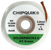 SOLDERWICK2.0 - No Clean Solder Wick, 2mm, 1.52m, Green