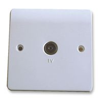 WPTV - 1-Gang TV Wall Plate White - Single TV, DC Pass