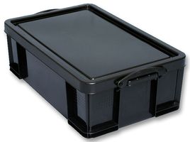 50BKR - 50L Multi-Use Black Storage Box with Lid - 230mm x 440mm x 710mm