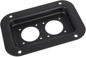 D0941K-NLT4 - Medium Dish Punched for 2x Neutrik Square G-Series Speakon Connectors 13mm Black