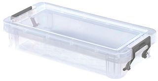S20F007 - 0.75L Clear Allstore Stationery Storage Box - 50mm x 120mm x 240mm