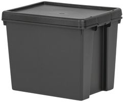 445060 - 24L Bam Box Heavy Duty Recycled Storage Box with Lid, Black - 315mm x 290mm x 395mm