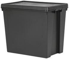 445120 - 92L Bam Box Heavy Duty Recycled Storage Box with Lid, Black - 520mm x 400mm x 600mm