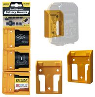 BM-DW20-YLW-6 - Battery Storage Mounts for DeWalt 18V & 54V FlexVolt Power Tool Batteries - Yellow, 6 Pack