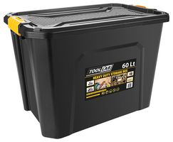 TL205 - 60L Heavy Duty Polypropylene Storage Box with Clip on Lid - 405mm x 580mm x 380mm
