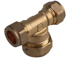 21053243 - 15mm x 15mm x 22mm Brass Compression Reduced Tee Fitting