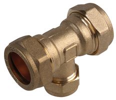 21053297 - 22mm x 22mm x 15mm Brass Compression Reduced Tee Fitting