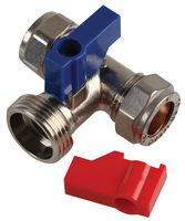10035301 - 15mm x 15mm x 3/4" Chrome Plated Washing Machine Tee Valve