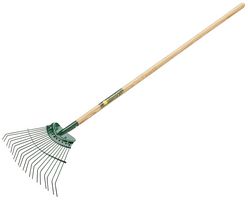 9128N - Springbok Lawn Rake with 20 Tines and Straight Hardwood Handle