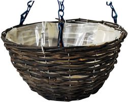 HB12R - 12" Dark Rattan Hanging Basket