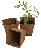 W0312 - 8cm Square Fibre Plant Pots, 48 Pack