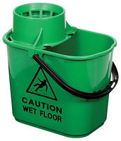 102946 - GREEN - 15L Recycled Professional Mop Bucket & Wringer, Green