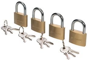 675152 - 40mm Keyed Alike Brass Padlocks 4 Pack