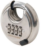926157 - 4-Digit Combination Disc Padlock 70mm - Corrosion-Resistant Stainless Steel