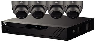 CV-8IP-4DOME-2TB-G - POE CCTV System with 8 Channel 4K NVR, 2TB HDD and 4x 4MP Full Colour Turret CCTV Cameras in Grey