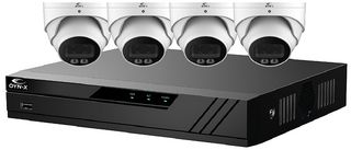 CV-8IP-4DOME-2TB-W - POE CCTV System with 8 Channel 4K NVR, 2TB HDD and 4x 4MP Full Colour Turret CCTV Cameras in White