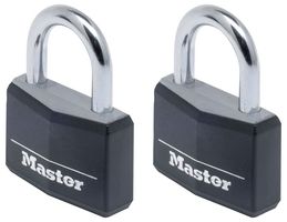 9140EURTBLK - 40mm Covered Aluminium Keyed Alike Padlocks, 2 Pack