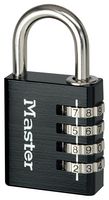 7640EURDBLK - 40mm Aluminium 4 Digit Combination Padlock, Black