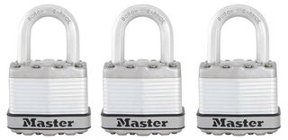 M1EURTRI - 45mm Steel Heavy Duty Keyed Alike Padlocks, 3 Pack