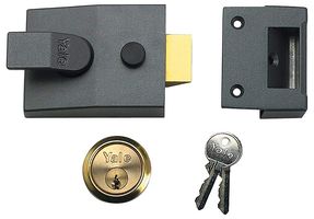 B-88-DMG-PB-60 ENAMEL - P88 Security Night Latch Lock, Enamel - 60mm Backset