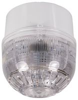 PSC-0049 - Sonos Sounder LED Beacon with Deep Base - Red Body - Amber Lens 17-60V
